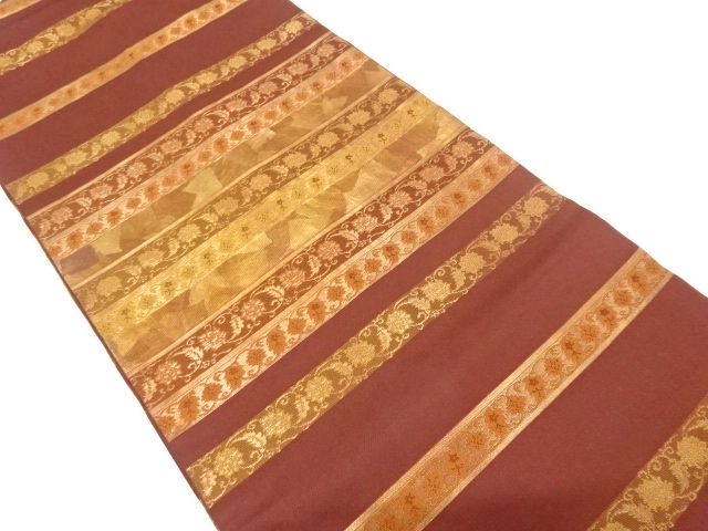 JAPANESE NAGOYA OBI / WOVEN FLORAL SARASA